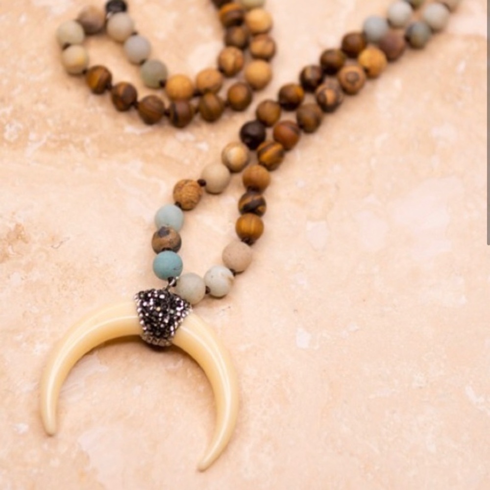 Crescent Beaded Necklace